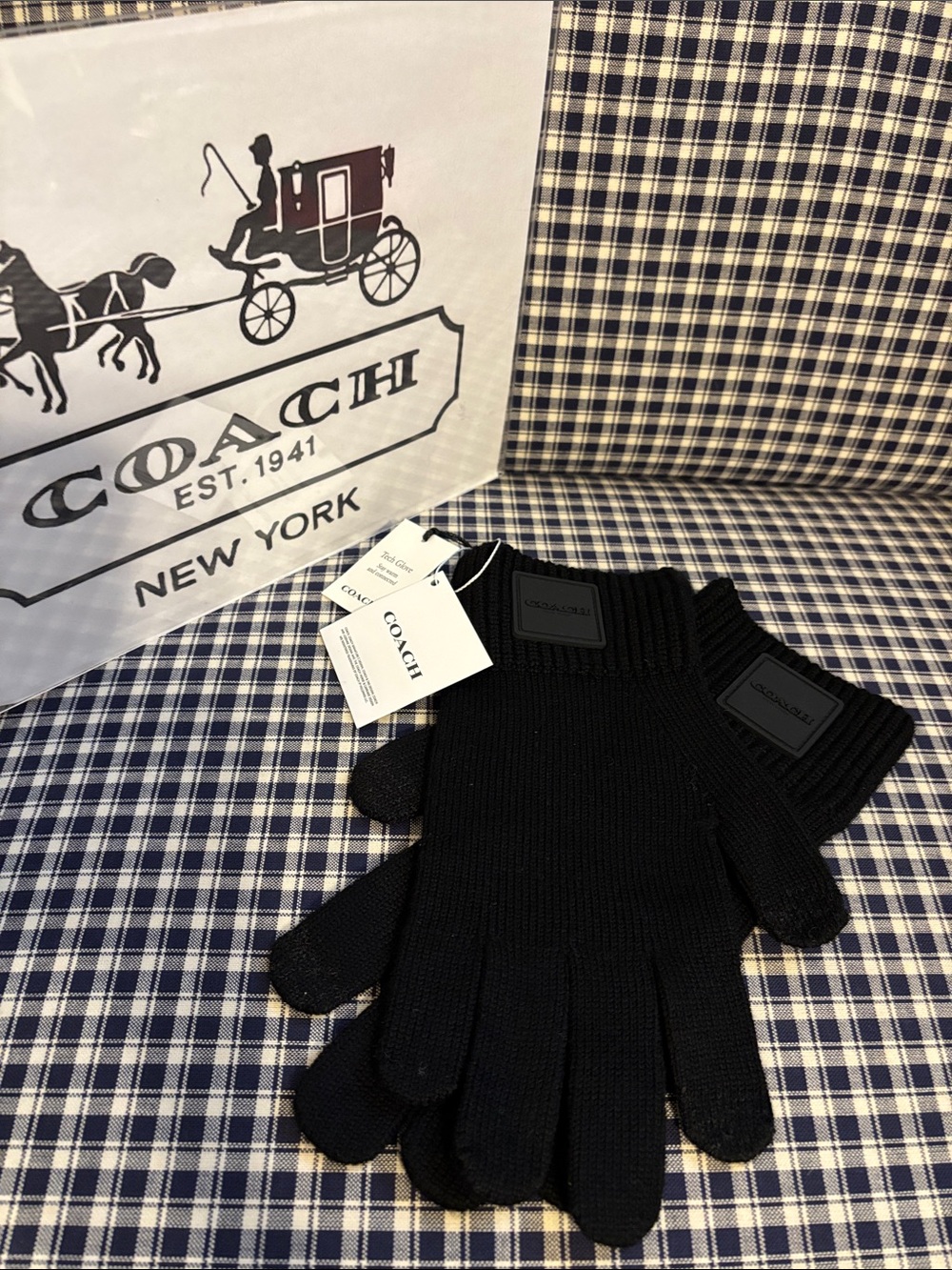 Coach Men's Tech Black Gloves